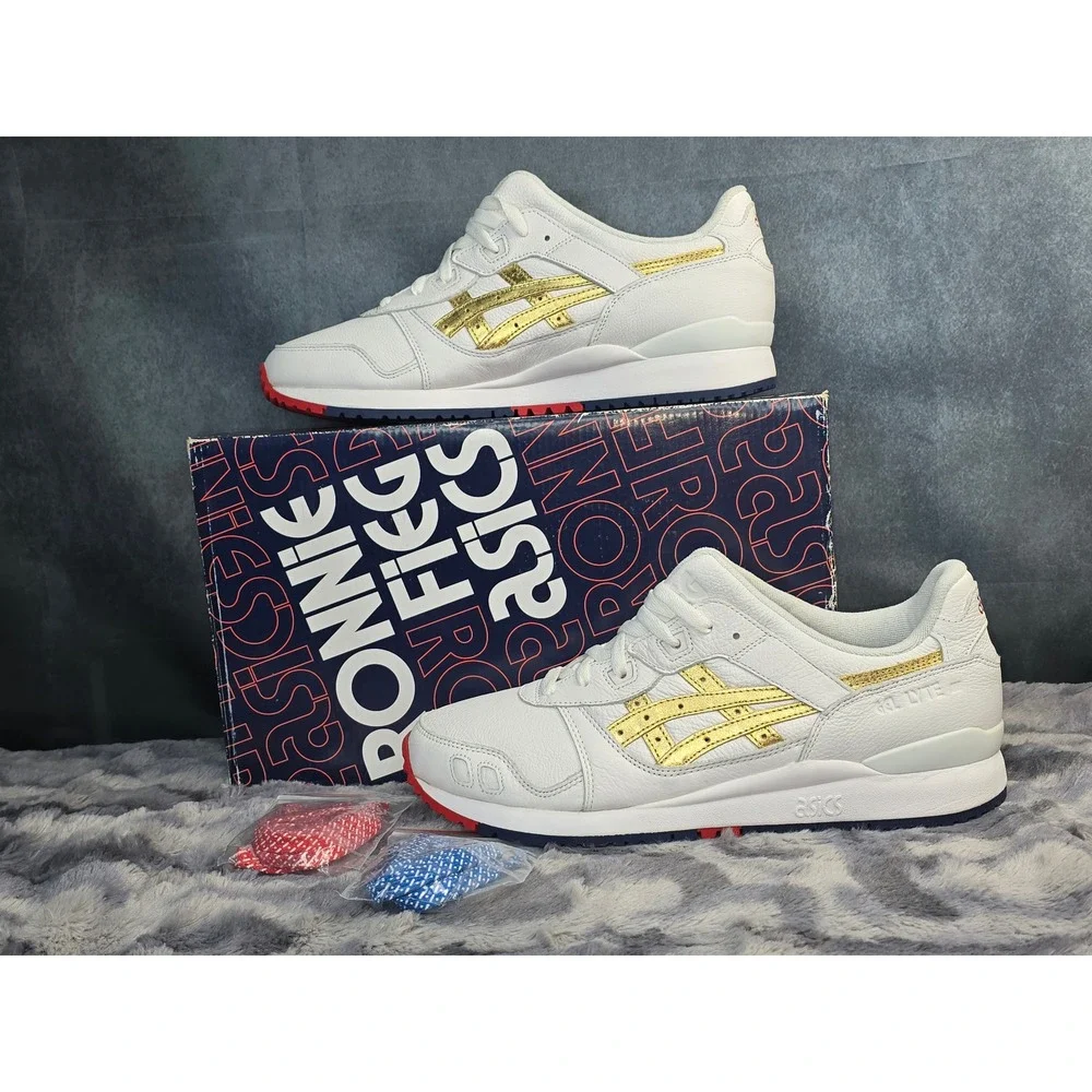 NWB Asics Gel-Lyte III OG Ronnie Fieg White Rich Gold Yoshino Rose Mens 12